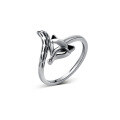 wholesale S925 Sterling Silver Vintage Fox Ring, Retro Style, Ins Trendy, Distressed Finish, Light Luxury, Niche, Versatile, Model R00632-0-4