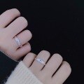 wholesale 9999 Pure Silver Couple Ring, Minimalist Design, High-End Sterling Silver Luxury Matching Ring Set for Valentine's Day Gift for Girlfriend-0-3