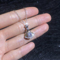 Metal Alloy Cross-border Moissanite Skirt Necklace, Elegant 1-Carat Women's Choker Wholesale-0-1