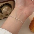 wholesale S925 Sterling Silver Geometric Line Bracelet for Women, Korean Version Minimalist and Delicate Luxury Style Bangle Hand Jewelry-0-2