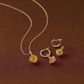 wholesale 9K Gold New Simple and Fashionable Citrine Pendant Necklace for Women, Light Luxury-0-0