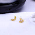 wholesale 925 Sterling Silver Feather Earrings for Women, New Trendy Korean Ear Accessories Fashion Leaf Ear Studs, Dropshipping-0-2