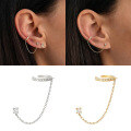 wholesale S925 Sterling Silver Single Row Zircon-studded Clip-on Earring With Fringe And Solitaire Design-0-1