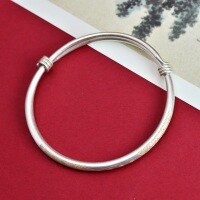 wholesale 9999 Silver Auspicious Cloud Pattern Gold-Plated Push-Pull Bracelet, Simple and Fashionable New Chinese Style Ancient Method Women's Pure Silver Bangle-Auspicious Cloud Pattern Gold Bracelet 999.9 Pure Silver