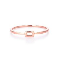 wholesale 18K Gold, 9K Rose Gold Fashion Commute Geometric Ring for Women, Fresh and Sweet Pinky Tail Ring, Gift-9K Rose Gold 13#