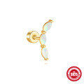 wholesale S925 Sterling Silver Moon Heart Opal Cylinder Threaded Ear Cartilage Stud,。-0-10