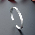 wholesale 999 Sterling Silver LOVE Letter Engraved Wide Noodle Cuff Bracelet Fashion Minimalist Young Women's Adjustable Opening Bangle-0-5