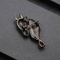 wholesale 925 Silver Italian Craft Designer Brooch Pendant Dual Use High-End Natural Gemstone Necklace Pendant-0-2