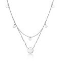 wholesale 925 Sterling Silver Geometric Round Pendant Necklace Chain Versatile Collarbone Chain Ins Advanced European and American Jewelry-0-4