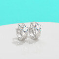 wholesale S925 Sterling Silver Moissanite Earrings for Women, Versatile Ear Clips, New Trendy Hoop Earrings, Fashion Ear Accessories, Korean-style Ear Hooks-0-0