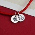 wholesale Metal S925 Sterling Silver Round Fu Adorable Snake Pendant, Chinese Style Retro Accessory for DIY Handmade Beaded Bracelet, Anklet, Red Cord Jewelry-0-3