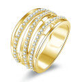 Metal Multi-Round Diamond Ring Fashion High-End Minimalist Stackable Band Wholesale-0-9