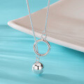 wholesale Metal material new popular spherical pendant long necklace for women, elegant niche design high-end sense luxury sweater chain wholesale-0-5