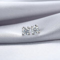 wholesale 925 Sterling Silver Moissanite Stud Earrings for Women, 1 Carat Light Luxury Niche Bullhead Ear Bone Studs, Super Sparkling Diamond Earrings with a High-End Feel-0-1