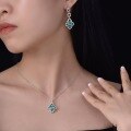 wholesale 925 Silver New 35ct Oval 9*11 Synthetic Paraiba Earrings Luxury High-end Earrings by Shipei Jewelry-0-1