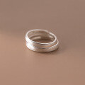 wholesale S925 Silver Frosted Plain Couple Ring Korean Style Geometric Elegant Accessory R00167-0-3
