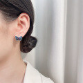 wholesale S925 sterling silver colorful enamel butterfly ear clips, elegant, luxurious, artistic, vintage, ethnic-style earrings for women-0-2