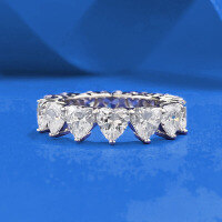 wholesale S925 Silver Full Diamond Pavé 5*5 Heart-Shaped Row Ring, Zhuo Zhifan New Style Cross-Border Ins Trend European and American Design-R287 Yellow Diamond No. 7