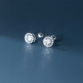 wholesale S925 Silver Korean Version Minimalist Fashion Trend Single Diamond Threaded Stud Earrings Elegant Ear Jewelry M01956-0-0