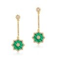 wholesale S925 Sterling Silver with Malachite Korean Japanese Style Elegant and Fresh Long Star Ear Studs for Women Wholesale from Manufacturer-0-5