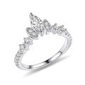 wholesale S925 Silver Crown Zircon Engagement Ring for Women, Stackable and Unique Cross-Border European and American Style-0-0