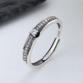 wholesale S925 Sterling Silver Minimalist Luxury Style Zircon Inlaid Ring for Best Friend Gift, Niche Accessories, Korean Version, Aloof Style Women's-0-2