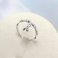 wholesale Sterling Silver Artisan S990 Bamboo Knot Tassel Fortune Pendant Bead Ring, Fashionable Vintage Niche Circle for Girlfriend Gift-0-2