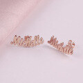 wholesale S925 Silver Cross-Border DIY Custom Letter Chinese Name Earrings Creative Niche High-End Feel One-Click Dropshipping-0-3