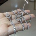 wholesale S925 silver plated with 18k gold, classic 4-prong full moissanite tennis bracelet with minimalist design, 20mm-0-2