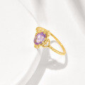 wholesale Vintage-style summer new crown bubble ring with luxurious natural amethyst and lace detailing, available in stock Place the metal material at the beginning-0-1
