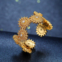 wholesale 925 Silver Cross-Border Vintage Carved Floral Diamond Ring for Women, Ins Irregular Fashion Luxury Band-xb1177-white gold>opening adjustable