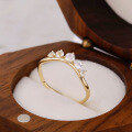 wholesale 9K gold Japanese-style moonstone irregular ring from Yili Jewelry's summer collection-0-2