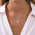 925 Silver Y-Tassel Pendant Necklace with Sparkling Moissanite Heart-0-0