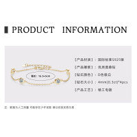 S925 Sterling Silver Four-Leaf Clover Moissanite Bracelet for Women-Small bubble bracelet [K gold]  925 silver
