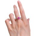 wholesale 925 Silver ZHUO Zhifan New 6*6 Rubellite Pink Sapphire Open Adjustable Ring for Women,-0-4