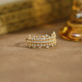 wholesale Gold Plated Sterling Silver, DuLi New Style Light Luxury Lace Shining Micro Inlaid Zircon Ring for Women, High-End Sense Jewelry-0-3