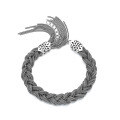 wholesale S925 Silver Retro Distressed Street Style Twist Dreadlock Braided Unique Personality Trendy Design Thick Bracelet-0-4