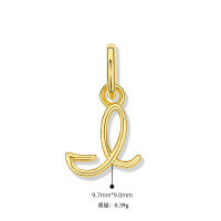 wholesale 925 Sterling Silver Irregular English Letter Pendant Ins Necklace For Women-I-Single Pendant/Gold