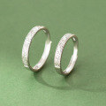 wholesale S925 Sterling Silver Fresh Sweet Ins Style Exquisite Tang Grass Pattern Leaf Line Couple Ring R02855-0-3