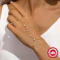 wholesale S925 Sterling Silver Women's Ring Pearl Bracelet with Zirconia Fringe, European Style-0-2
