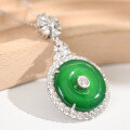 wholesale S925 Silver New Style Yuntong Jewelry Chrysoprase Pendant Necklace for Women, Anniversary Gift-0-1