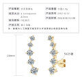 Sterling Silver Moissanite Fashion Vine Earrings, Wholesale Direct-0-5