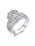 wholesale S925 Sterling Silver 5ct Moissanite Women's Ring 5 Carat High-End Craftsmanship Edition Moissanite New Moon Pupil Ring Wholesale-0-5