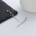 wholesale S925 sterling silver irregular circle zirconia tassel earrings, French chic magazine-style versatile earrings-0-1