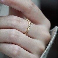 wholesale S925 sterling silver minimalist original design twist tail ring, lightweight luxury fashion ring for women, perfect for daily wear-BZ0467-Gold>US size 10