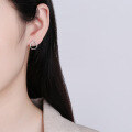 wholesale S925 Sterling Silver Korean Dongdaemun Style Geometric Circle Irregular Personality Earrings for Women-0-3