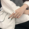wholesale S925 Sterling Silver JA440 Korean-style Thorn Silver Ring, INS Niche Irregular Texture Open Adjustable Women's Ring-0-2