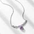 wholesale S925 Sterling Silver New Twist Braided Alexandrite Necklace Minimalist Style Jewelry Wholesale-0-1