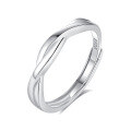 wholesale S925 Sterling Silver Original Design High-end Couple Rings Adjustable Plain Band Rings Valentine's Day Gift-0-17