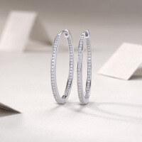 wholesale Metal S925 Cross-Border New Style Moissanite Hoop Earrings, Hot Seller on Temu and Amazon for Wholesale-Moissanite